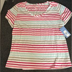 Jockey Multicolor Striped Short Sleeve Tee nwt XL